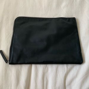 ZARA unisex faux leather zipper clutch